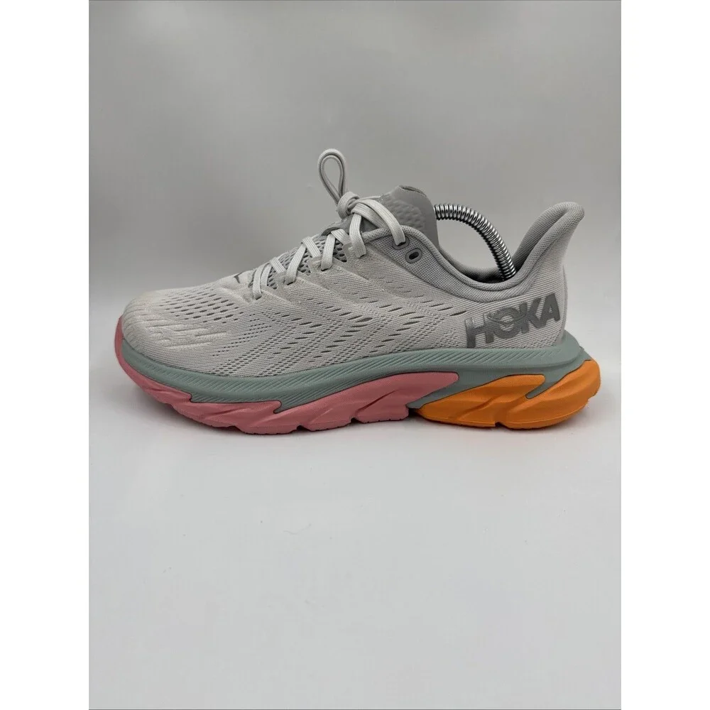 Hoka One One Women’s Clifton Edge Running Shoes Us10 Gray Pink Orange 1110511